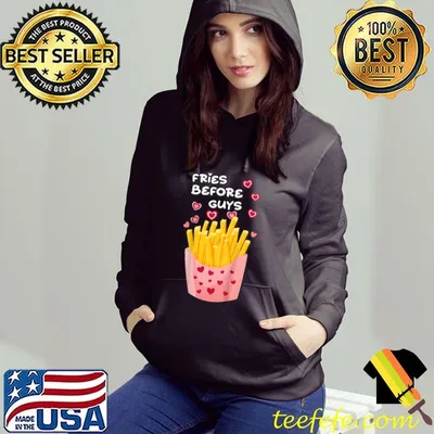 Kids Fries Before Guys Toddler Baby Girls, Funny Valentine's Day T-Shirt