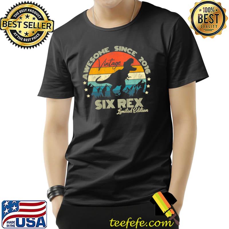 Kids Six Dinosaur 6 Year Old 2016 Six Rex 6th Birthday T-Shirt Unisex Kids Six Dinosaur 6 Year Old 2016 Six Rex 6th Birthday T-Shirt Unisex