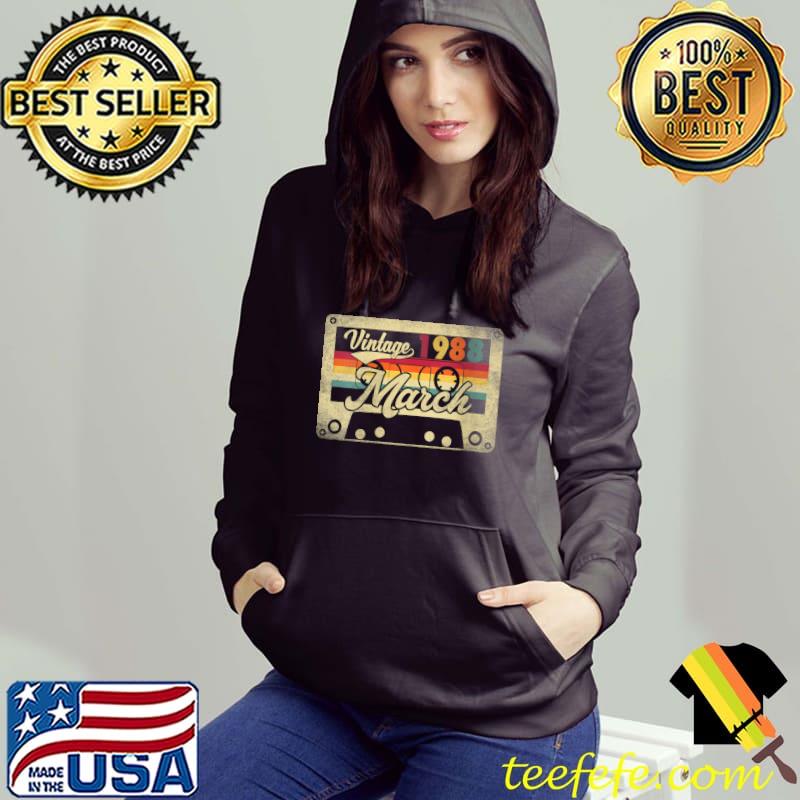 March 1988 34th Birthday Gift Vintage Cassette Retro Best Of T-shirt March 1988 34th Birthday Gift Vintage Cassette Retro Best Of T-shirt