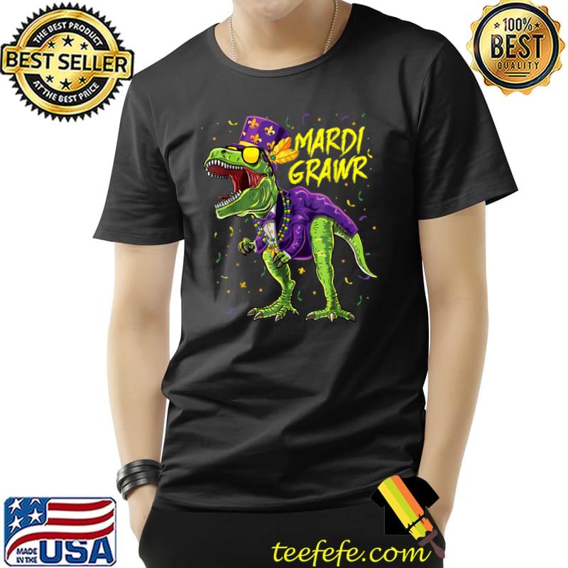 Mardi Grawr T-Rex Toddler Kids Mardi Gras Boys Gift Costume T-Shirt Unisex Mardi Grawr T-Rex Toddler Kids Mardi Gras Boys Gift Costume T-Shirt Unisex
