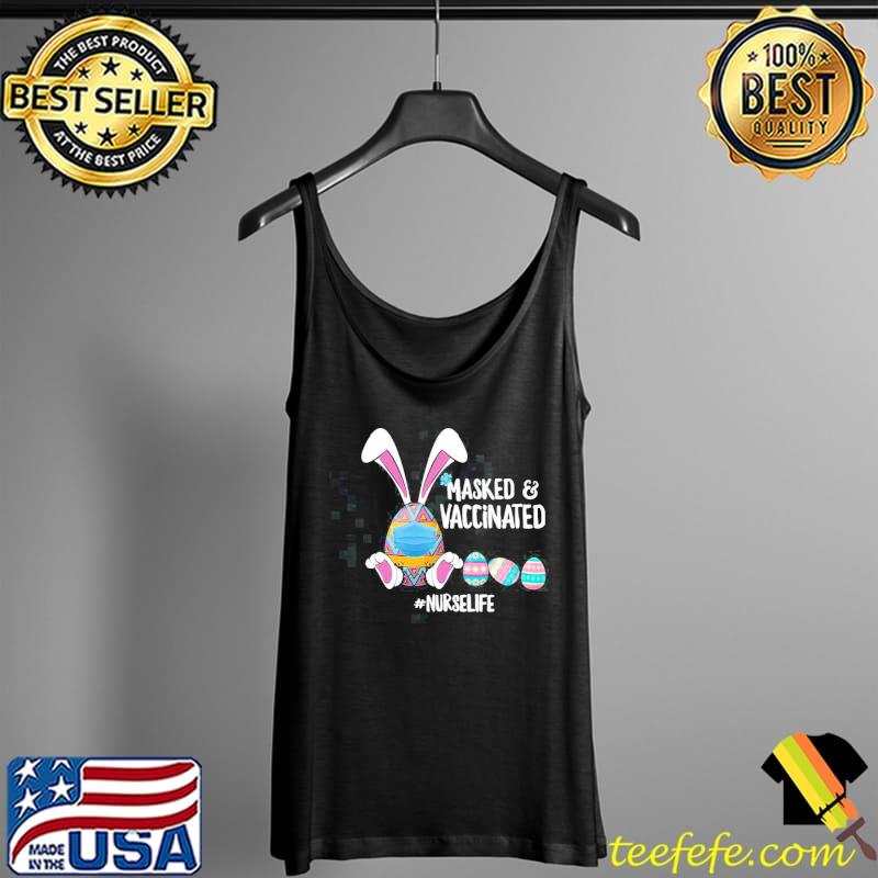 Masked vaccinated easter day egg bunny kid Tank Top Masked vaccinated easter day egg bunny kid Tank Top