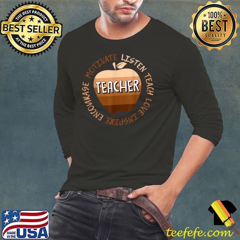 Motivate Teach Love Inspire Teacher Black History Month T-Shirt Long Sleeve Tee Motivate Teach Love Inspire Teacher Black History Month T-Shirt Long Sleeve Tee
