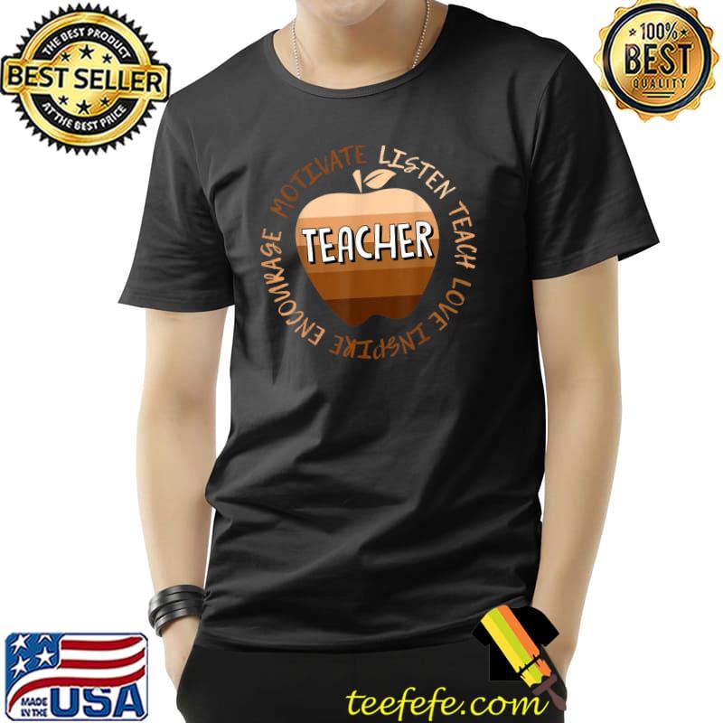 Motivate Teach Love Inspire Teacher Black History Month T-Shirt Unisex Motivate Teach Love Inspire Teacher Black History Month T-Shirt Unisex