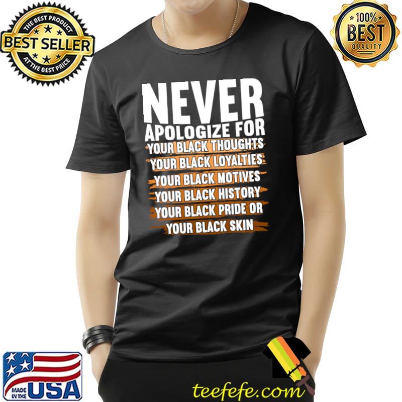 Never Apologize Black History Month BLM Melanin Pride Afro T- Unisex Never Apologize Black History Month BLM Melanin Pride Afro T- Unisex