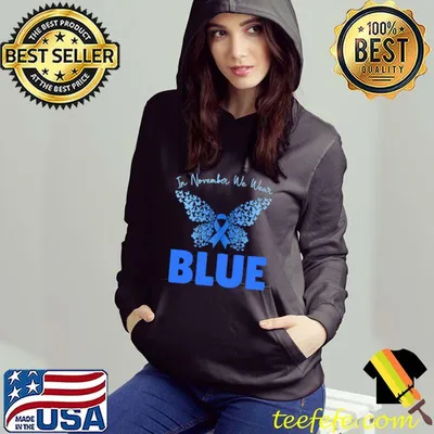 Nice In November We Wear Blue Diabetes Awareness Butterfly T-shirt