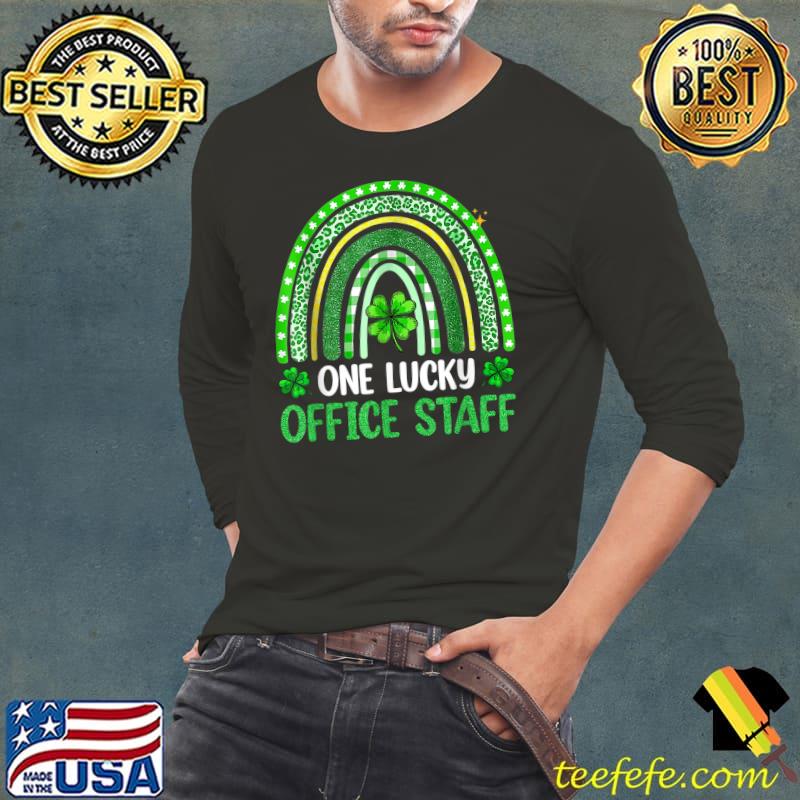 One Lucky Office Staff St Patricks Day Shamrock Rainbow T-Shirt One Lucky Office Staff St Patricks Day Shamrock Rainbow T-Shirt