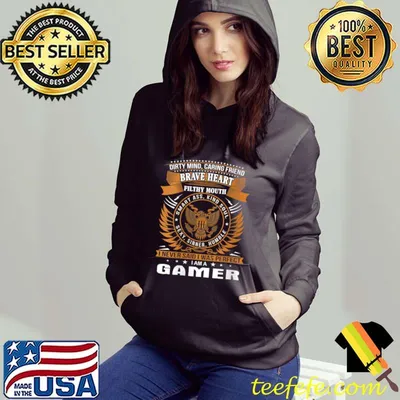 Original Dirty Mind Caring Friend Brave Heart And Filthy Mouth GAMER T-shirt