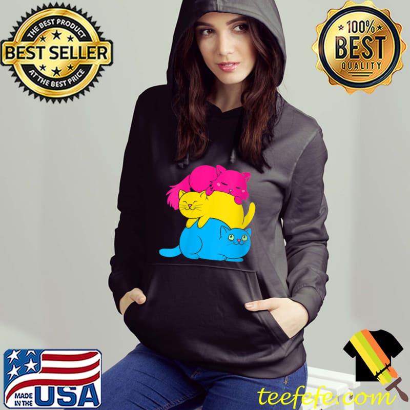 Pan LGBTQ Pride Cat Pan Cute Cats Pile T-shirt
