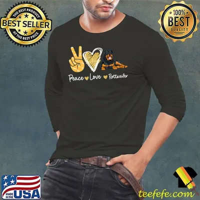 Peace Love Rottweiler Dog Lovers Premium T-Shirt