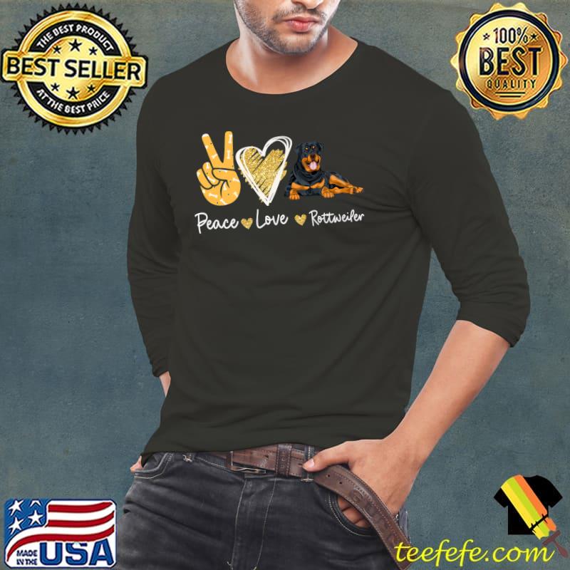 Peace Love Rottweiler Dog Lovers Premium T-Shirt