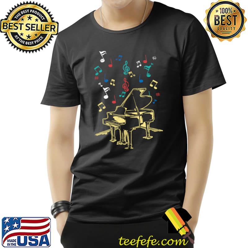 Piano Notes Fly To Success Play Music Grand Concert T-Shirt Unisex Piano Notes Fly To Success Play Music Grand Concert T-Shirt Unisex