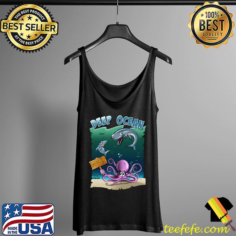 Premium Deep Ocean, shark with octopus and whale in the ocean T- Tank Top Premium Deep Ocean, shark with octopus and whale in the ocean T- Tank Top