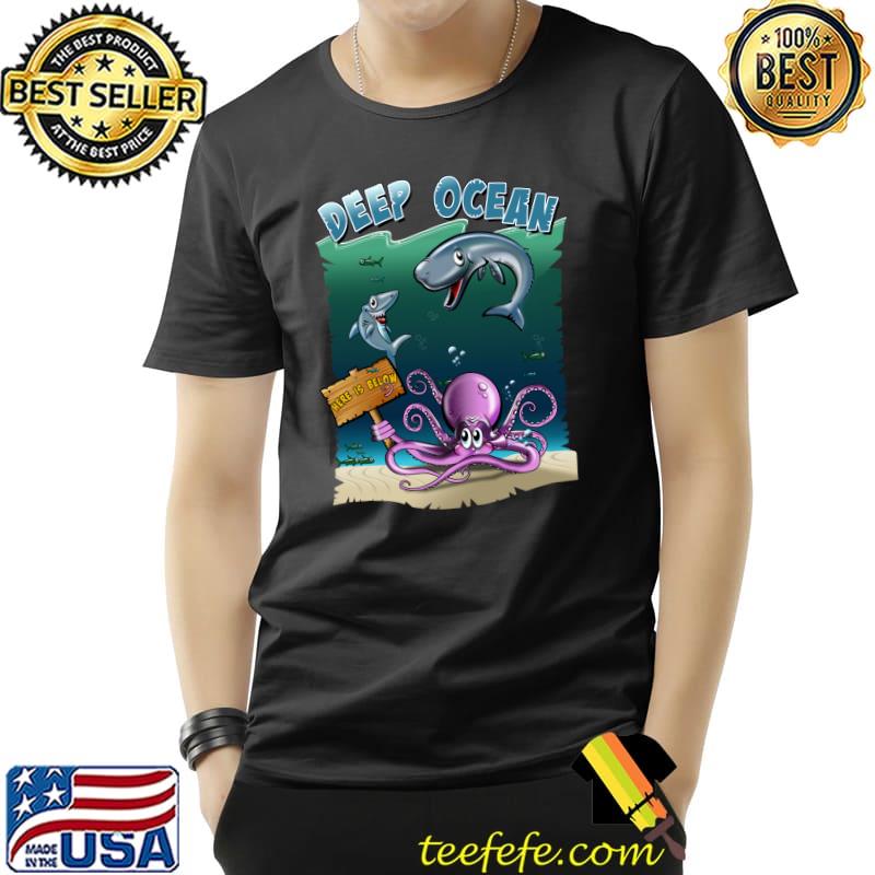 Premium Deep Ocean, shark with octopus and whale in the ocean T- Unisex Premium Deep Ocean, shark with octopus and whale in the ocean T- Unisex