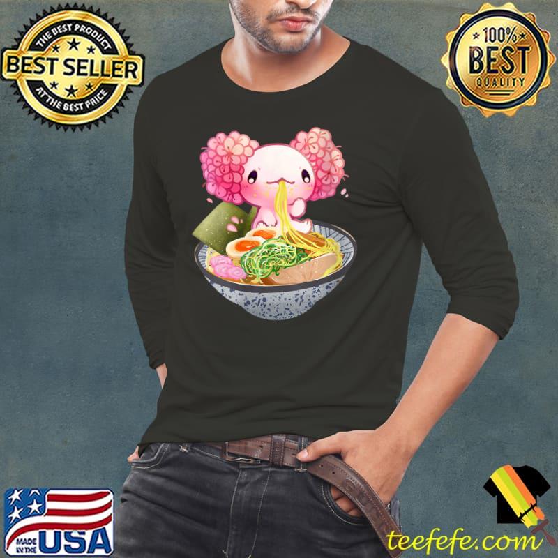 Premium Kawaii Ramen Axolotl Japanese Ramen Noodle Clothes T- Long Sleeve Tee Premium Kawaii Ramen Axolotl Japanese Ramen Noodle Clothes T- Long Sleeve Tee