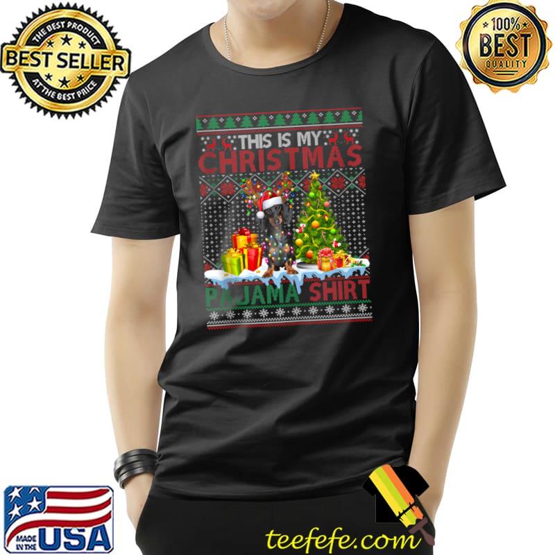 Premium This Is My Christmas Pajama Funny Dachshund Santa Xmas Ugly T- Unisex Premium This Is My Christmas Pajama Funny Dachshund Santa Xmas Ugly T- Unisex