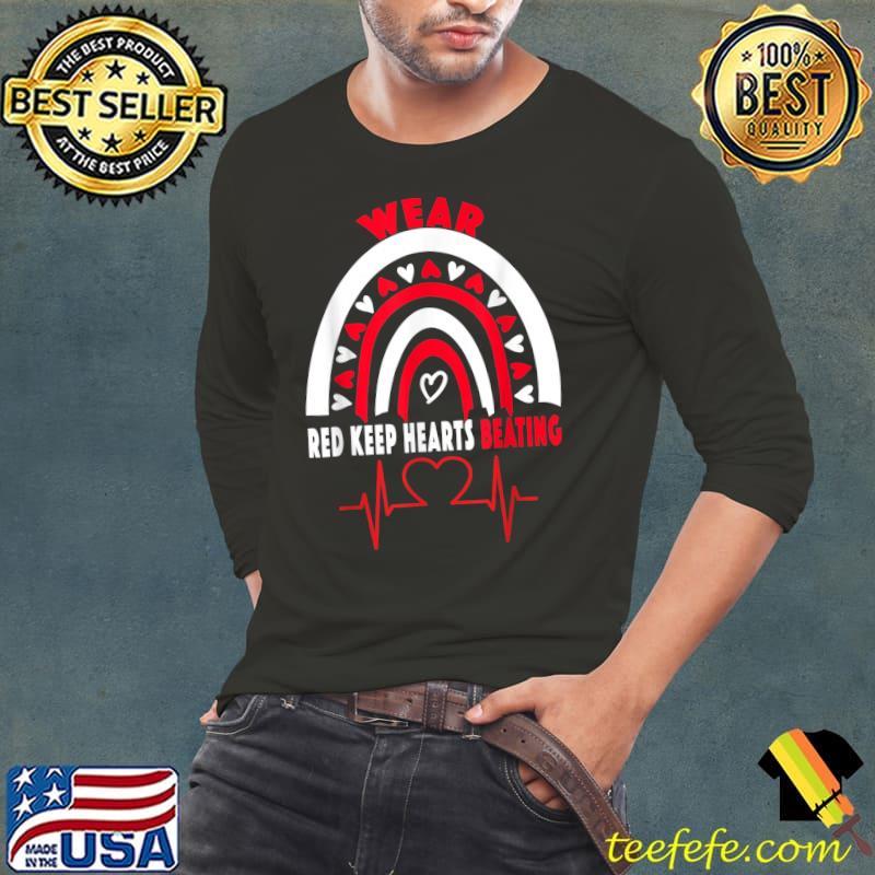 Red Keep Hearts Beating - Heart Disease Awareness T-Shirt Long Sleeve Tee Red Keep Hearts Beating - Heart Disease Awareness T-Shirt Long Sleeve Tee