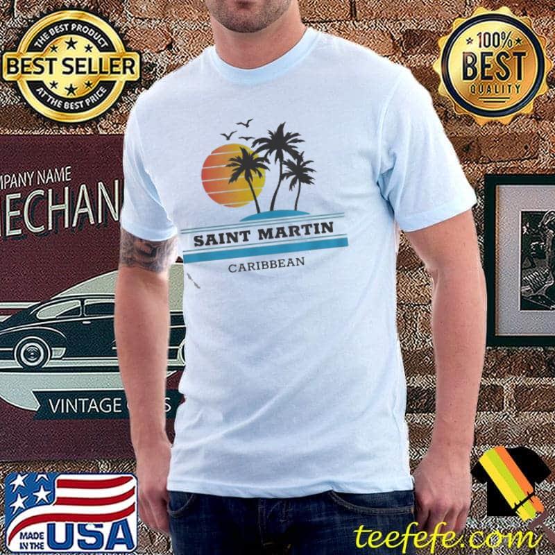 Retro cool st martin caribbean Islands palm tree novelty Unisex Retro cool st martin caribbean Islands palm tree novelty Unisex