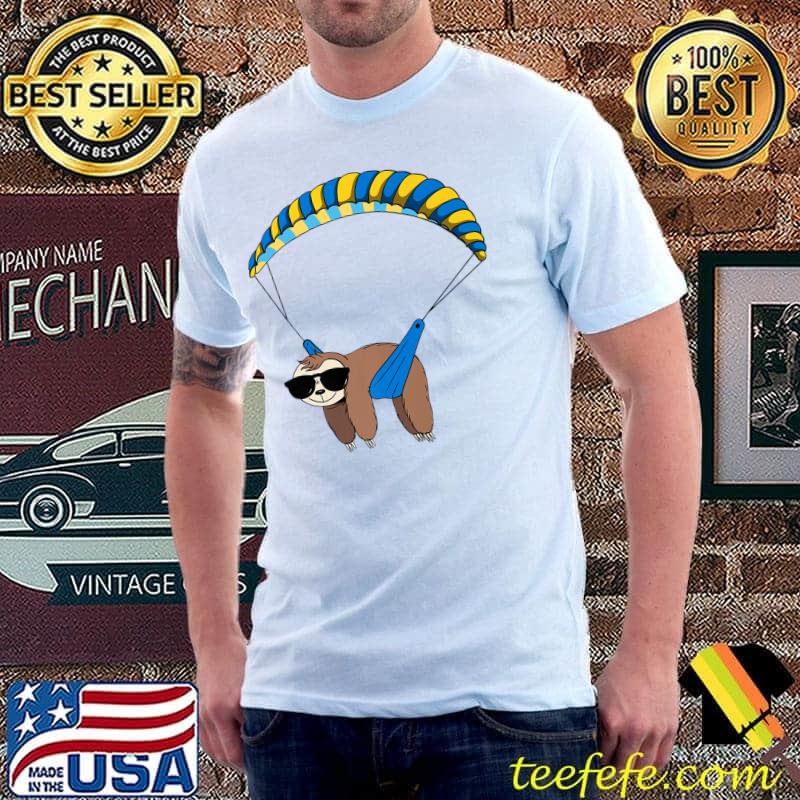 Sloth Graphic Parachute Skydiver Extreme Sport Skydiving Premium T-Shirt Unisex Sloth Graphic Parachute Skydiver Extreme Sport Skydiving Premium T-Shirt Unisex