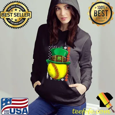 Softball St Patricks Day Ball Leprechaun Hat Boy Men T-Shirt