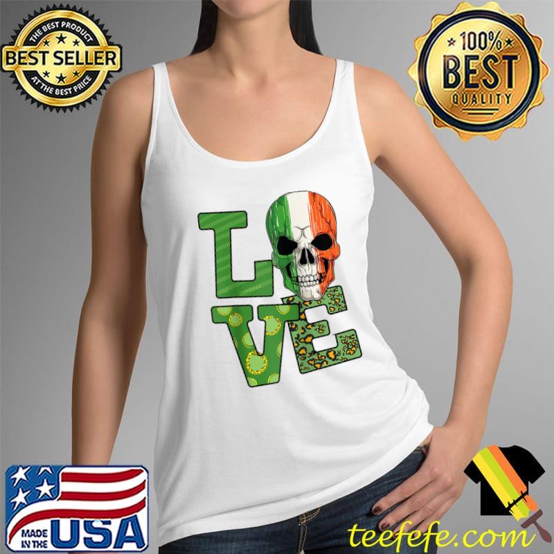 St Patricks Irish Skull Love Buffalo Plaid Vintage T- Tank Top St Patricks Irish Skull Love Buffalo Plaid Vintage T- Tank Top