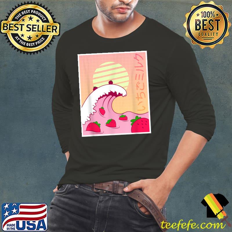 Strawberry Milk Shake Funny Retro 90s Pink Japanese Kawaii T-Shirt Long Sleeve Tee Strawberry Milk Shake Funny Retro 90s Pink Japanese Kawaii T-Shirt Long Sleeve Tee