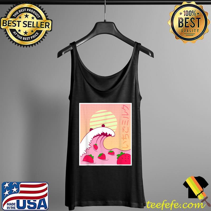 Strawberry Milk Shake Funny Retro 90s Pink Japanese Kawaii T-Shirt Tank Top Strawberry Milk Shake Funny Retro 90s Pink Japanese Kawaii T-Shirt Tank Top