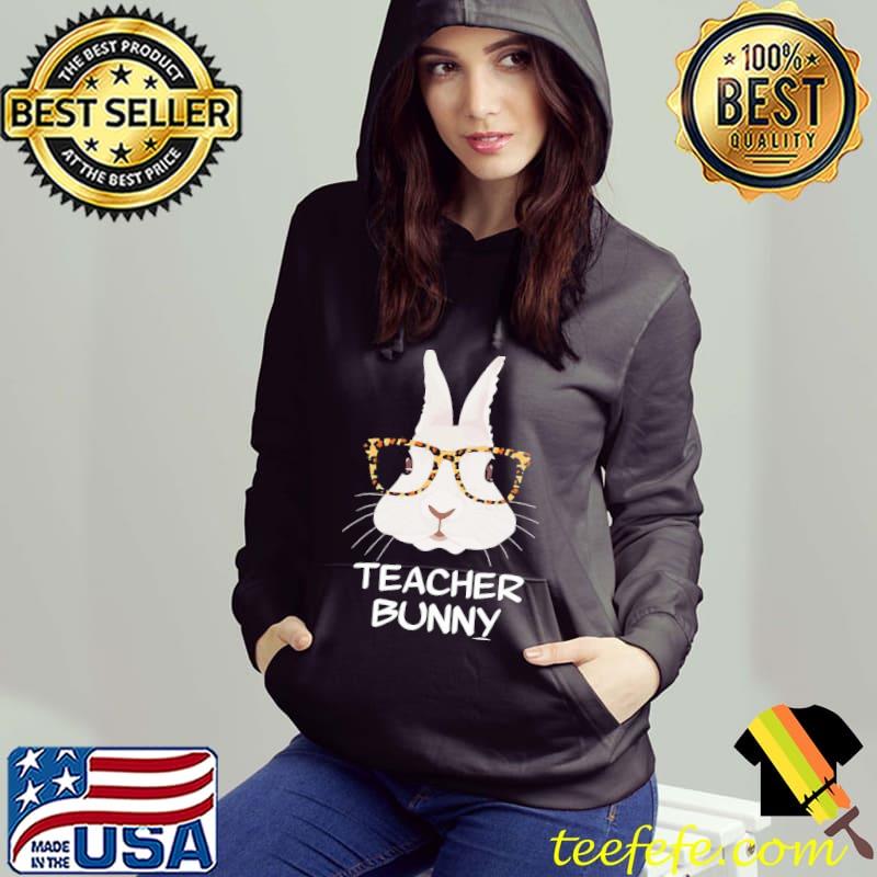 Teacher bunny leopard easter day women shirt