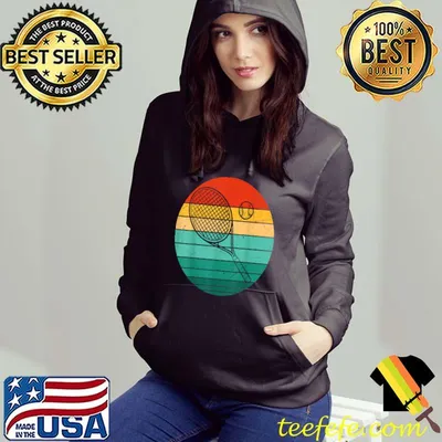 Tennis Player Gifts Retro Sunset Tennis Racquet & Ball Coach T-Shirt