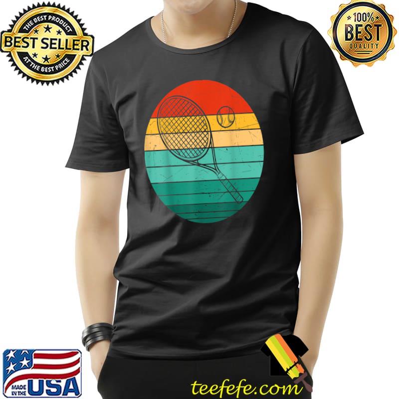 Tennis Player Gifts Retro Sunset Tennis Racquet & Ball Coach T-Shirt Unisex Tennis Player Gifts Retro Sunset Tennis Racquet & Ball Coach T-Shirt Unisex