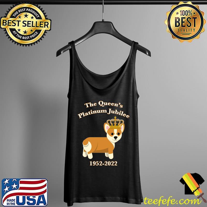 The Queen Platinum Jubilee Corgi with Crown Dog Lover Pet T-Shirt Tank Top The Queen Platinum Jubilee Corgi with Crown Dog Lover Pet T-Shirt Tank Top