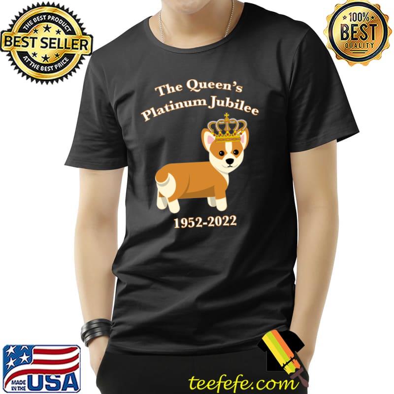 The Queen Platinum Jubilee Corgi with Crown Dog Lover Pet T-Shirt Unisex The Queen Platinum Jubilee Corgi with Crown Dog Lover Pet T-Shirt Unisex
