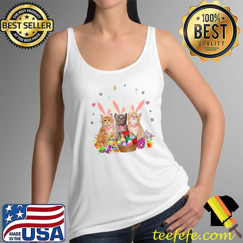 Three Cat Easter Day Bunny Eggs Easter Costume Womens Kids T-Shirt Tank Top Three Cat Easter Day Bunny Eggs Easter Costume Womens Kids T-Shirt Tank Top
