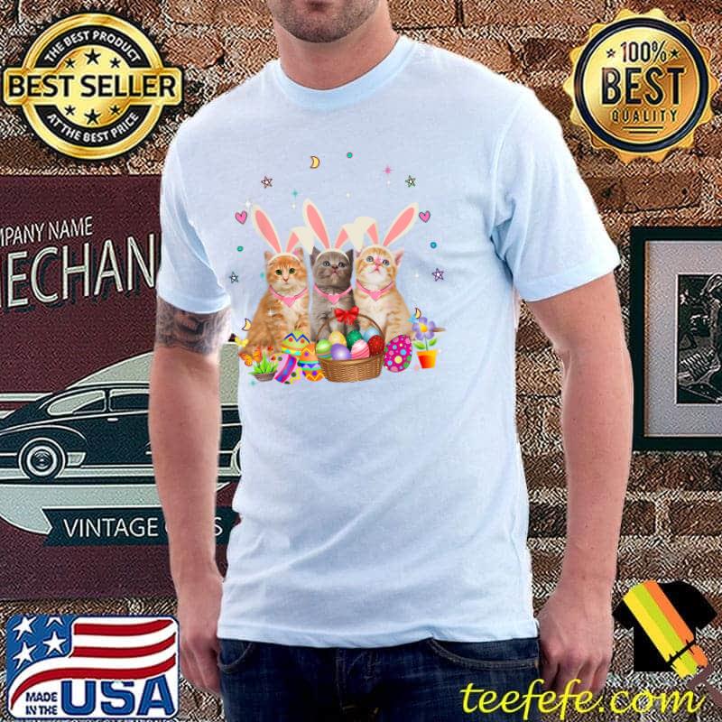 Three Cat Easter Day Bunny Eggs Easter Costume Womens Kids T-Shirt Unisex Three Cat Easter Day Bunny Eggs Easter Costume Womens Kids T-Shirt Unisex