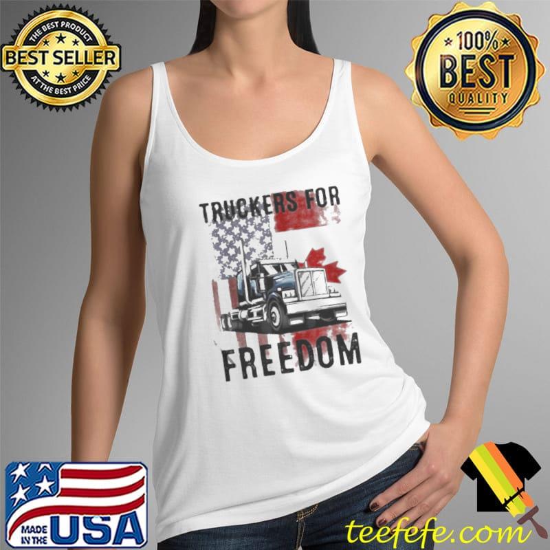 Truckers for freedom American flag and Canada flag Tank Top Truckers for freedom American flag and Canada flag Tank Top