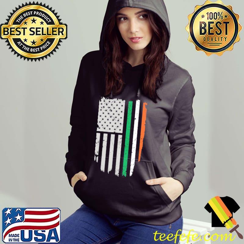 Us flag st patrick's day proud to be irish shirt