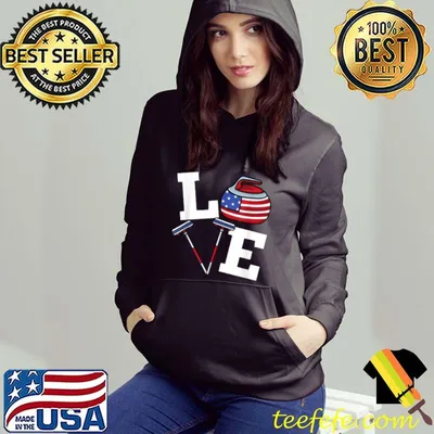 USA curler Broom Winter ice Sports American Flag Curling T-Shirt