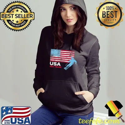 USA Ski Team American Flag Skiing USA Support the Team Tees T-Shirt