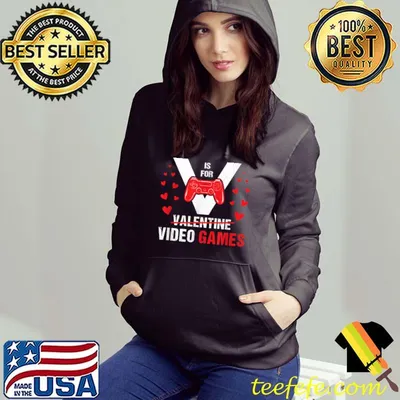 V Is For Video Games Funny Valentine's Day For Gamers T-Shirt
