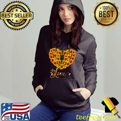 Valentines Day Flowers Heart Sunflower Women Matching Couple T-Shirt