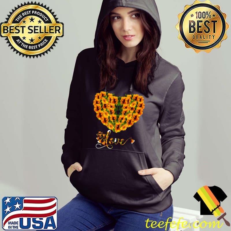 Valentines Day Flowers Heart Sunflower Women Matching Couple T-Shirt