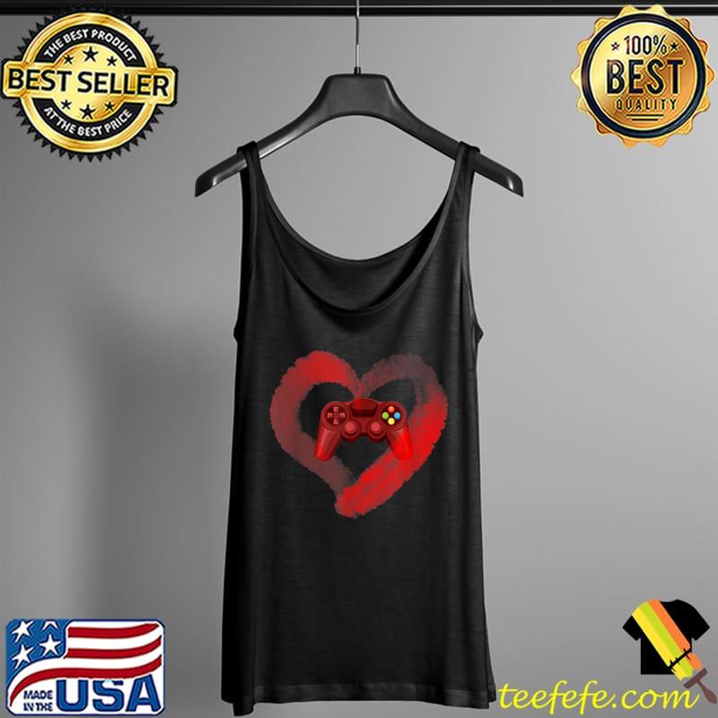 Valentines Day For Boys Video Games Controller Heart Funny T-Shirt Tank Top Valentines Day For Boys Video Games Controller Heart Funny T-Shirt Tank Top
