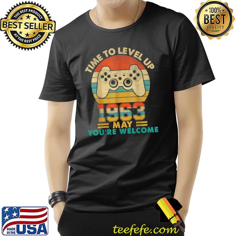 Vintage 1963 May 59 Years Old Video Gamer 59th Birthday T-Shirt Unisex Vintage 1963 May 59 Years Old Video Gamer 59th Birthday T-Shirt Unisex