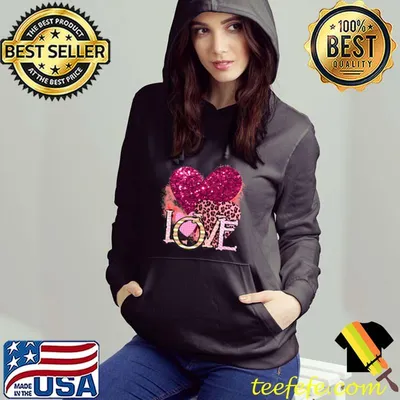 Western Country Leopard Hearts Love Cowgirl Valentines Day T-Shirt
