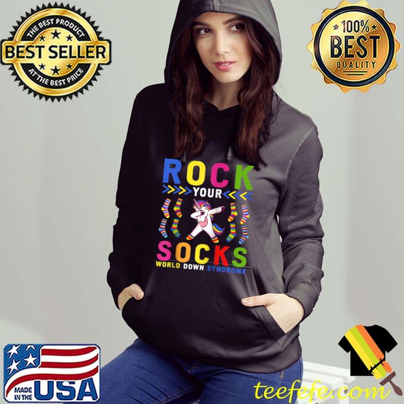 World Down Syndrome Unicorn Rock Your Socks Awareness T-shirt
