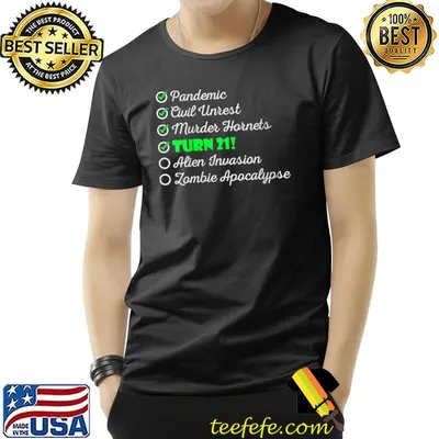 21st Birthday Checklist Funny Apocalypse 21 Years Old T-shirt