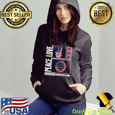 4th Of July America Peace Love Sunflower Flag Independence T-shirt