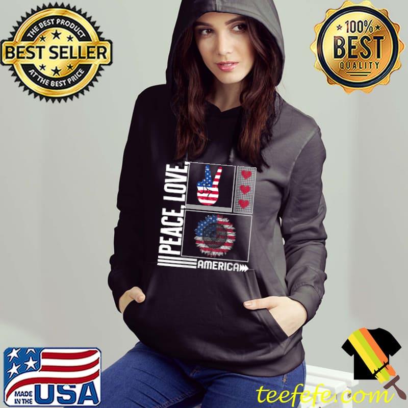 4th Of July America Peace Love Sunflower Flag Independence T-shirt 4th Of July America Peace Love Sunflower Flag Independence T-shirt