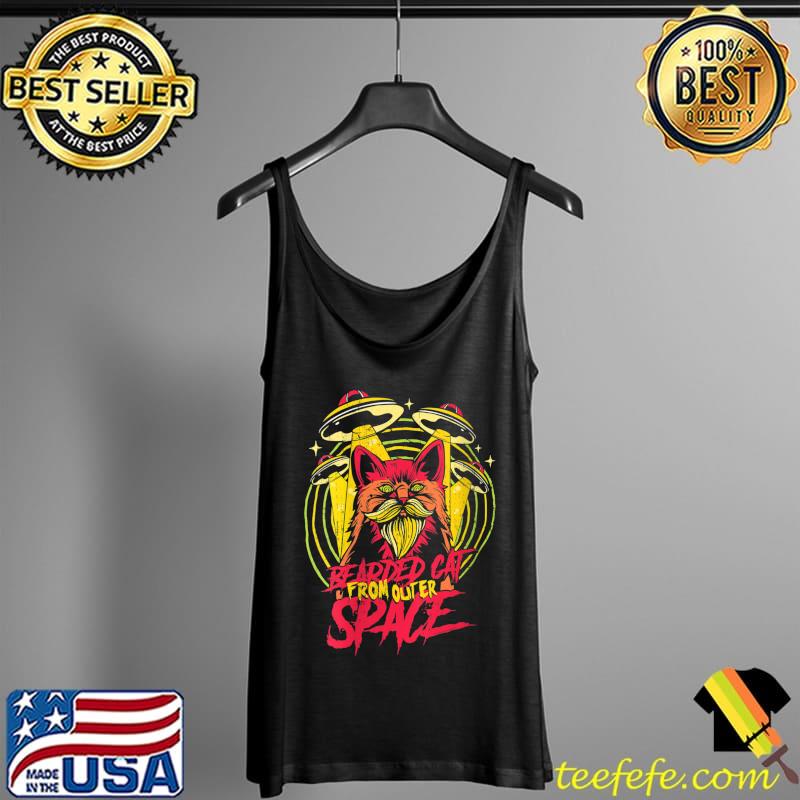 Alien UFO Bearded Cat From Outer Space T- Tank Top Alien UFO Bearded Cat From Outer Space T- Tank Top