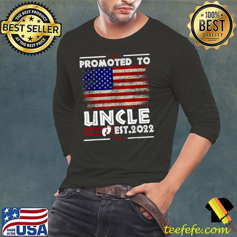 American Flag Promoted To Uncle Est 2022 Funny Father’s Day T-Shirt Long Sleeve Tee American Flag Promoted To Uncle Est 2022 Funny Father’s Day T-Shirt Long Sleeve Tee