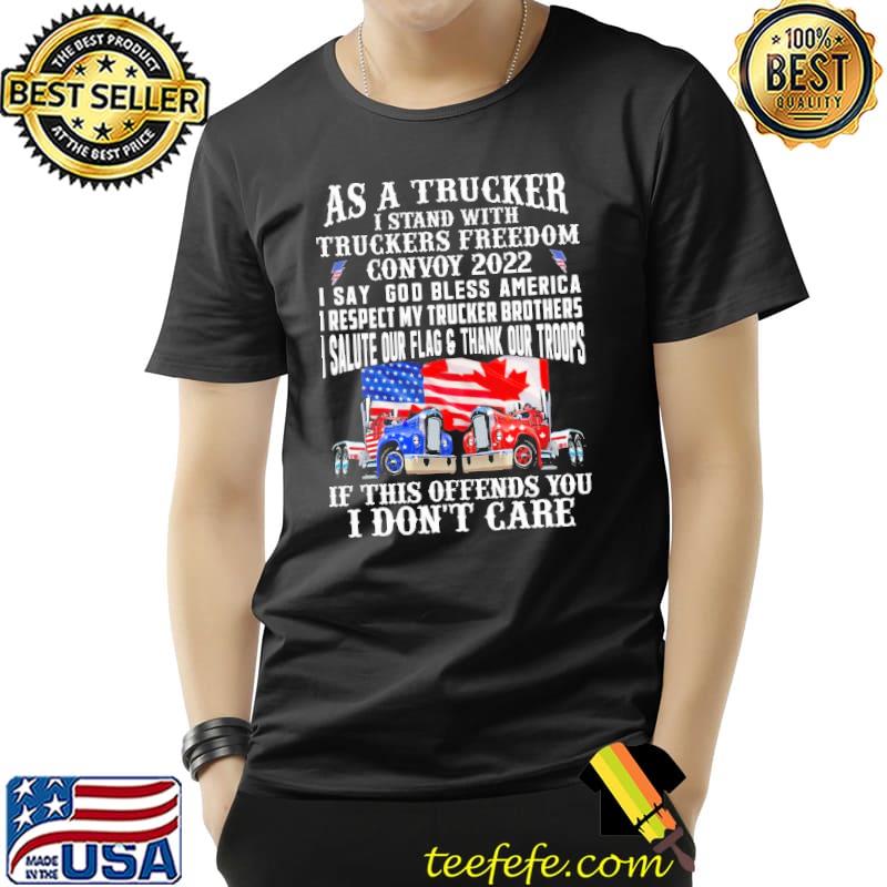 As A Trucker Freedom 2022 American And Canadian FLag Shirt Unisex As A Trucker Freedom 2022 American And Canadian FLag Shirt Unisex